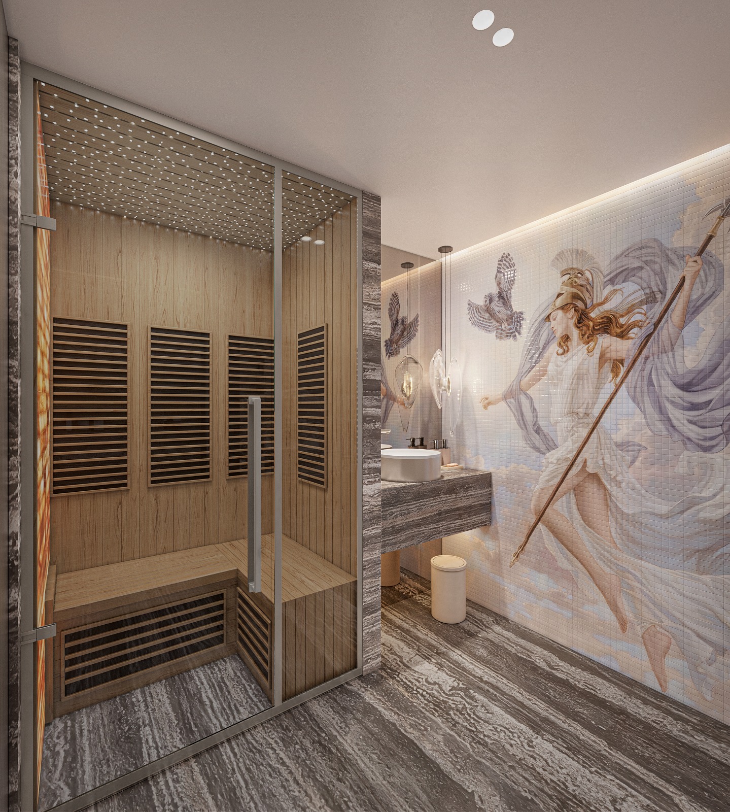Private spa with sauna and cold plunge