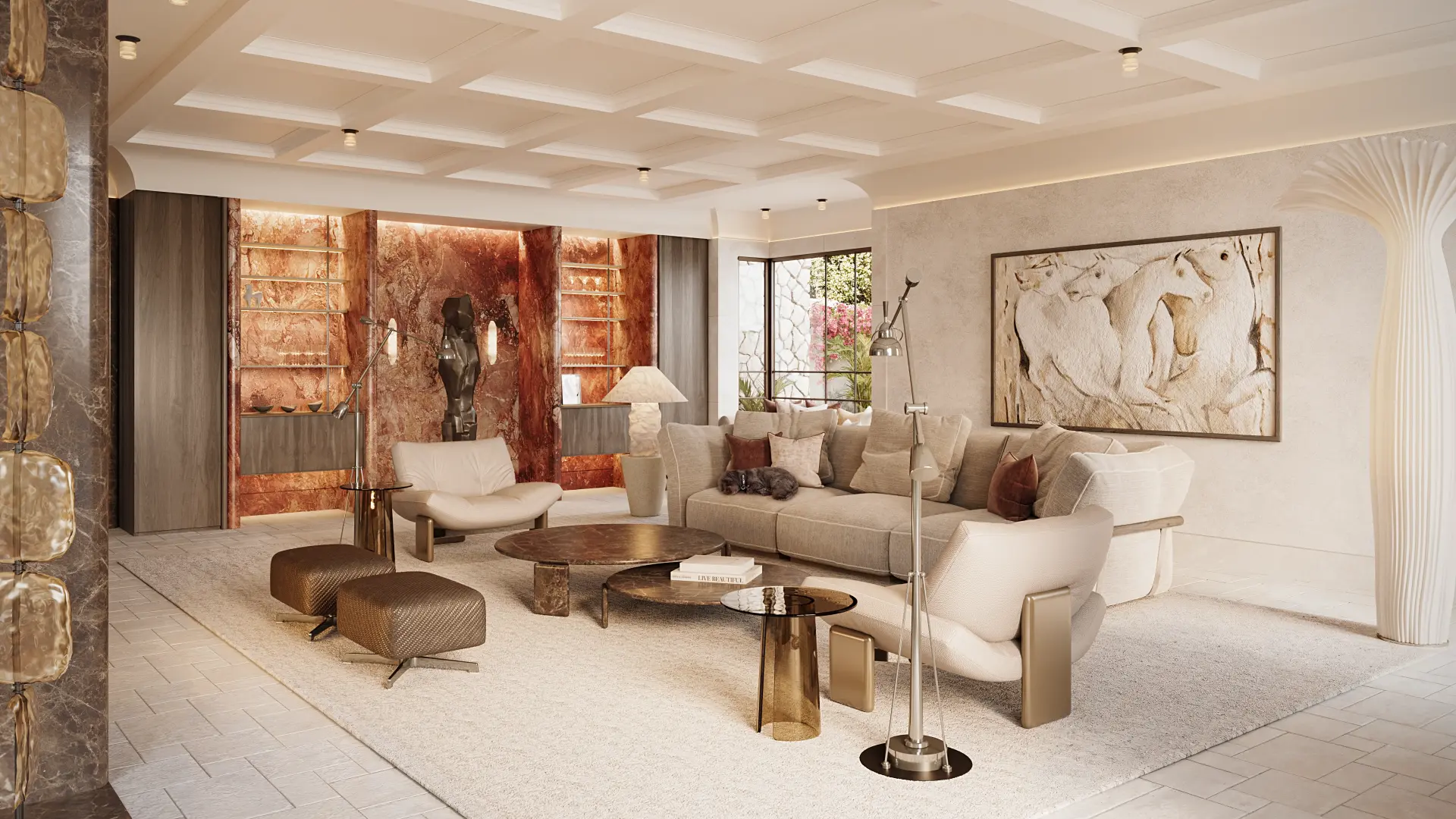 Flame Tree Ridge villa living room, Jumeirah Golf Estates, Dubai